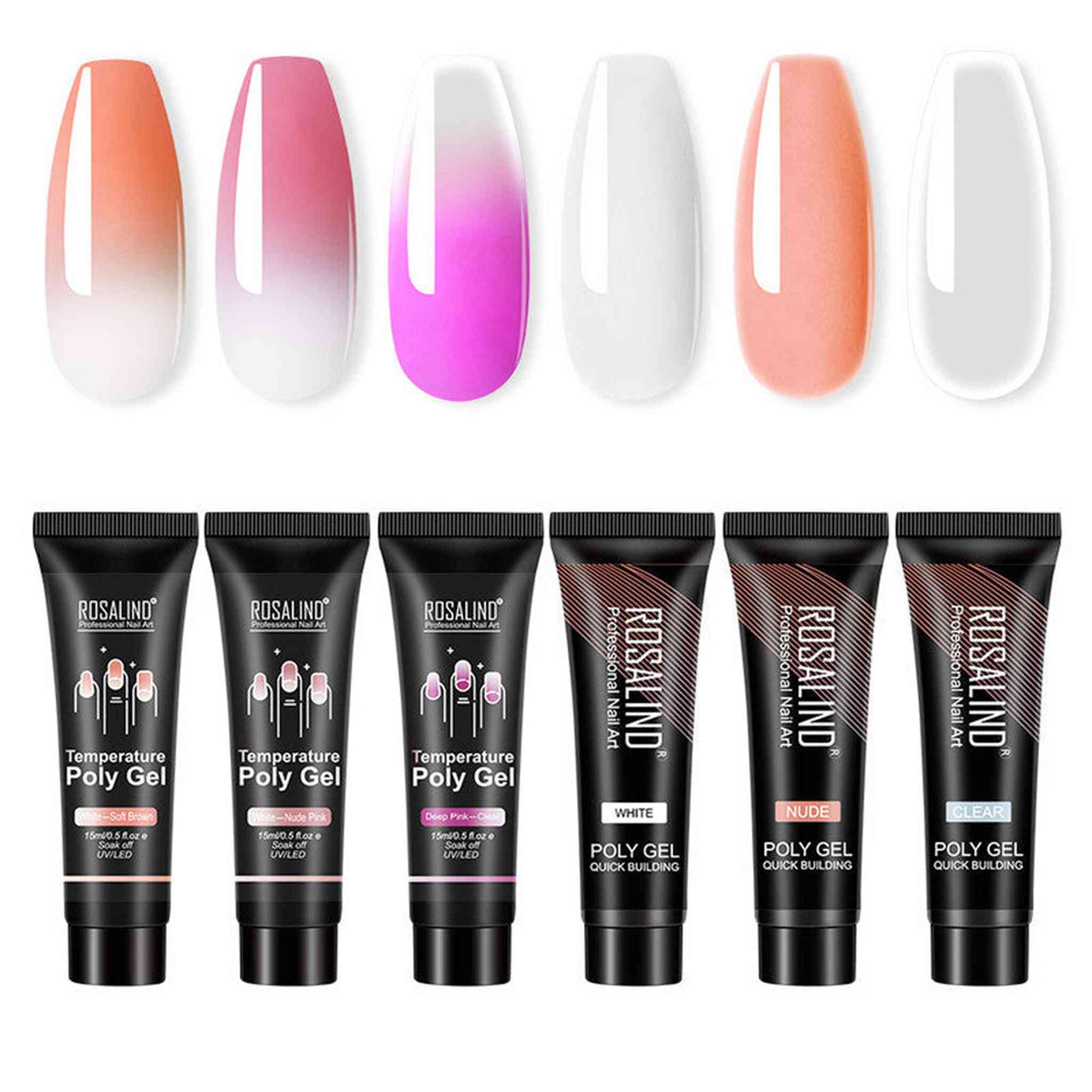 Multi-color mixed nail Poly Gel