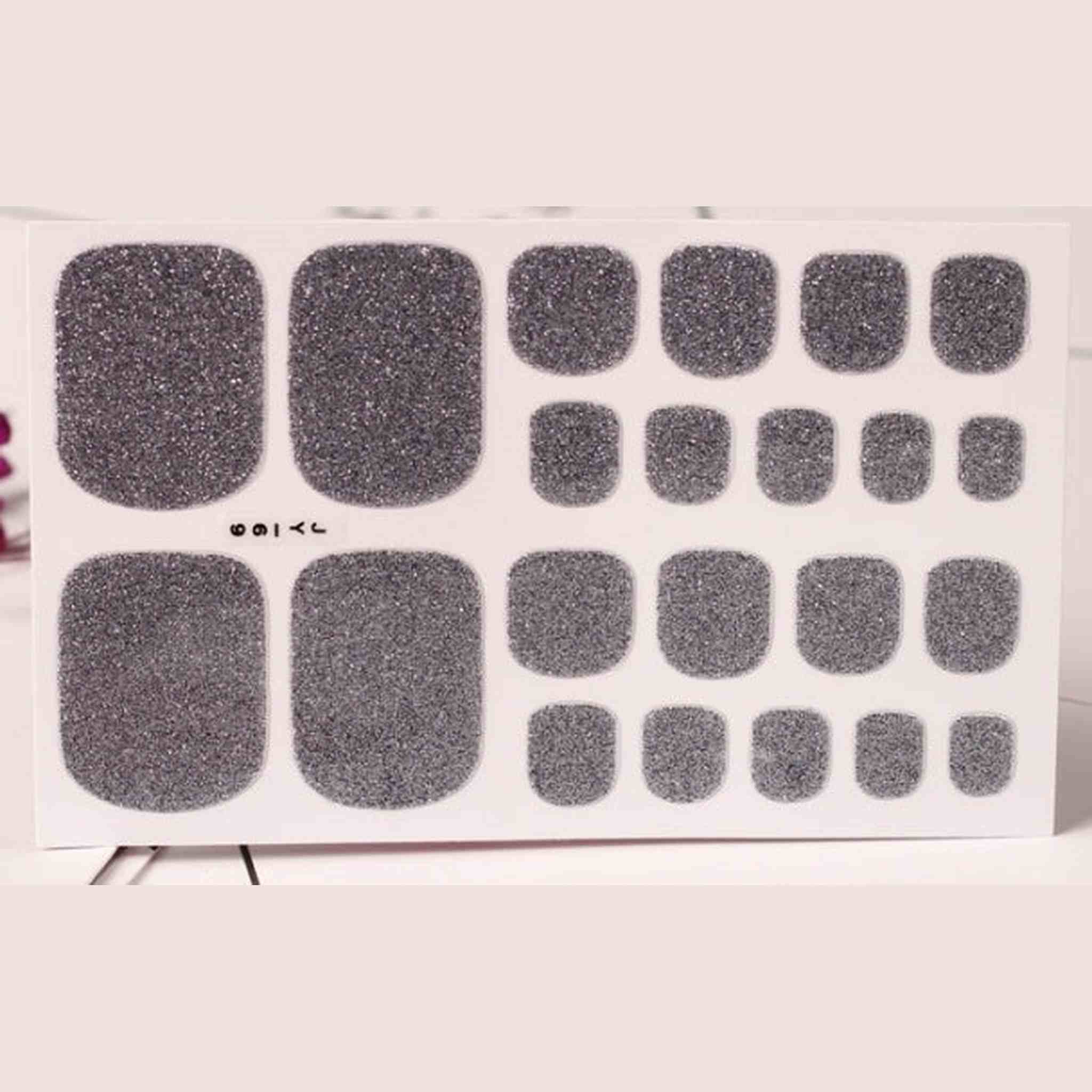 22 Nail Art Stickers Solid Color Green Onion Powder Foot Stickers