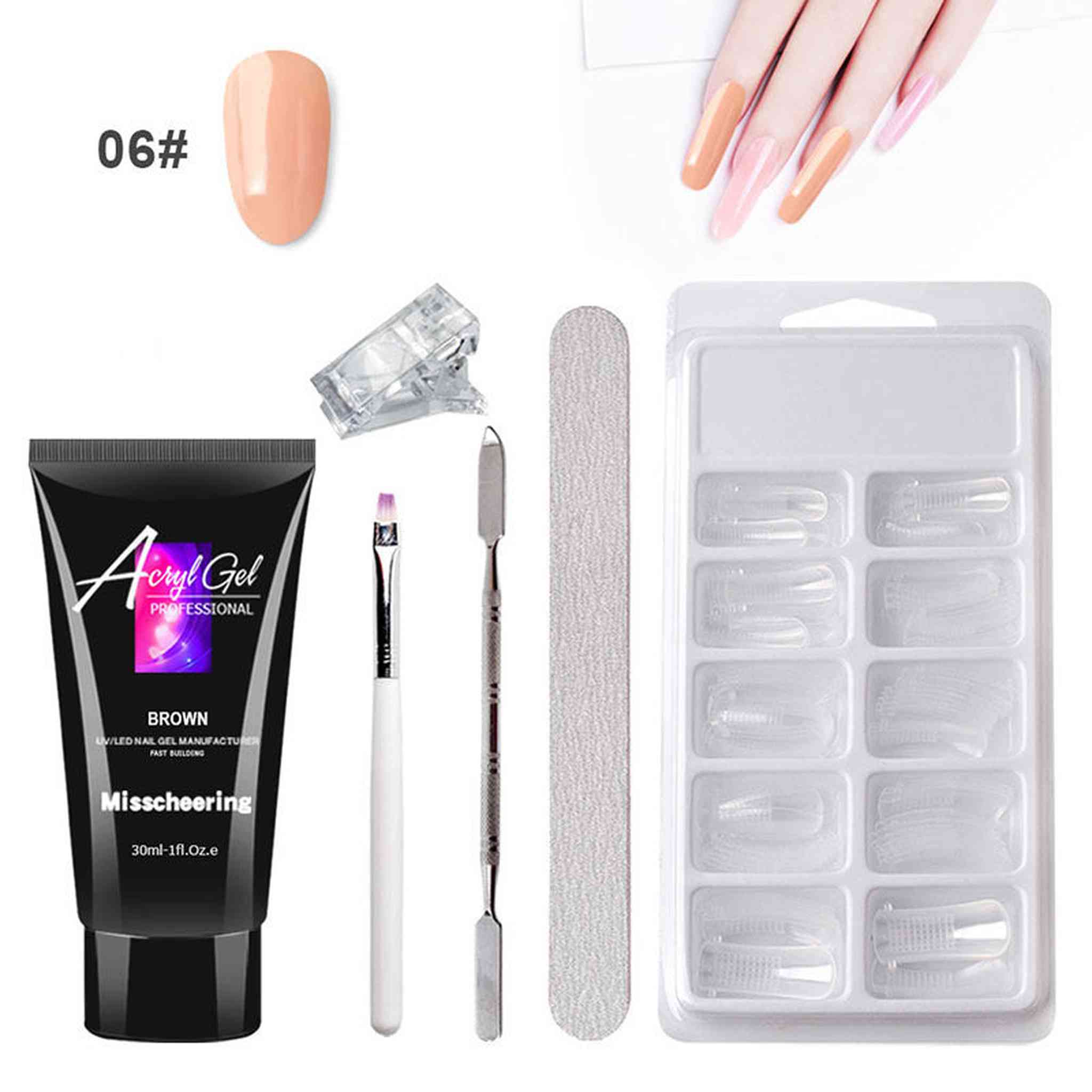 Acrylic Gel Nail Art Extension Set