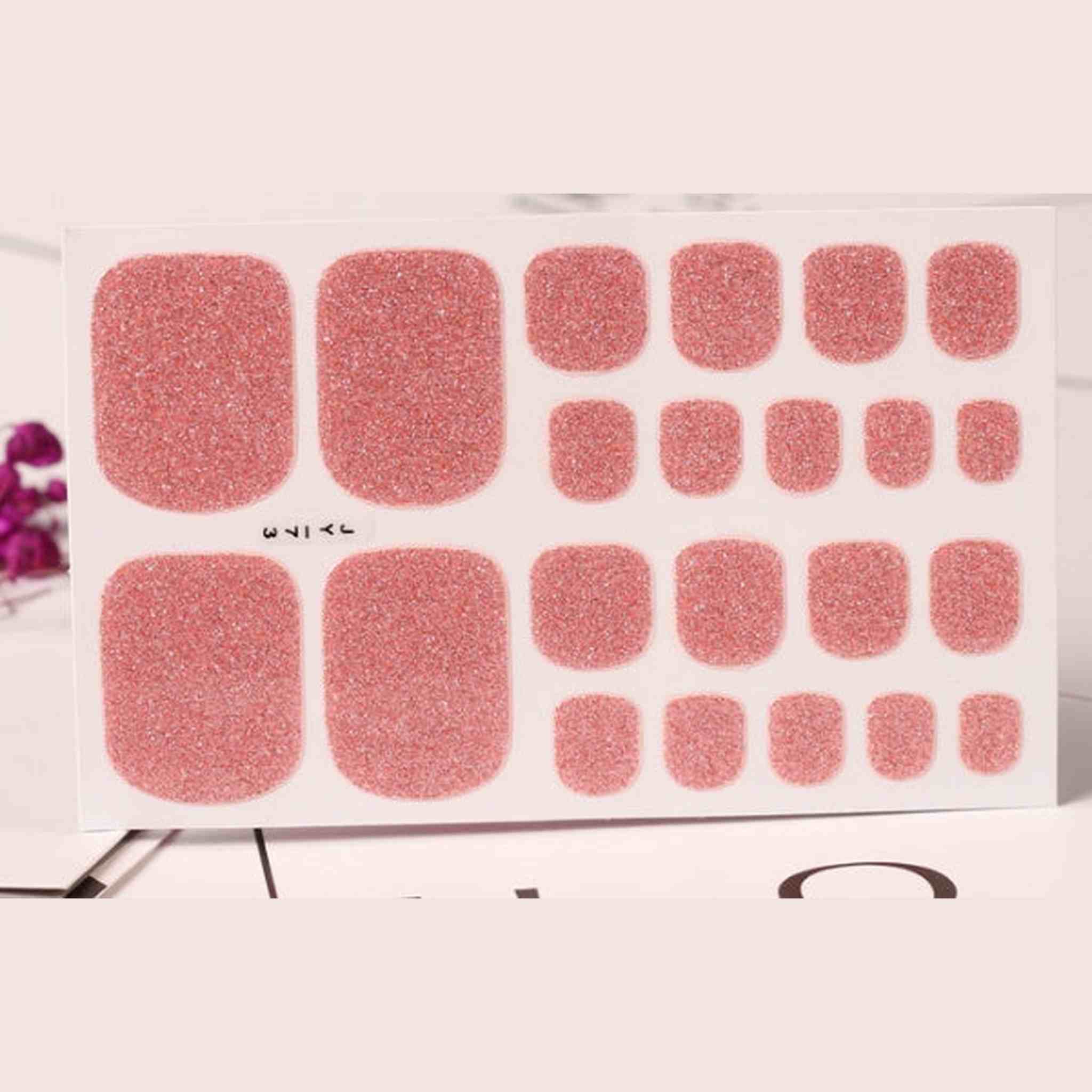 22 Nail Art Stickers Solid Color Green Onion Powder Foot Stickers