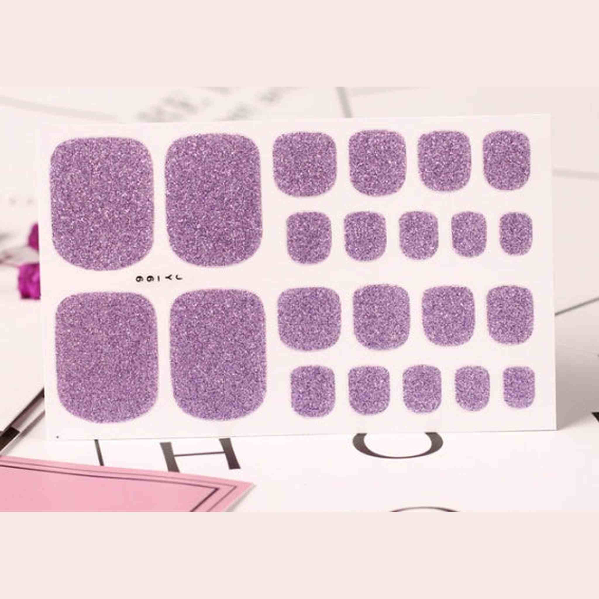 22 Nail Art Stickers Solid Color Green Onion Powder Foot Stickers