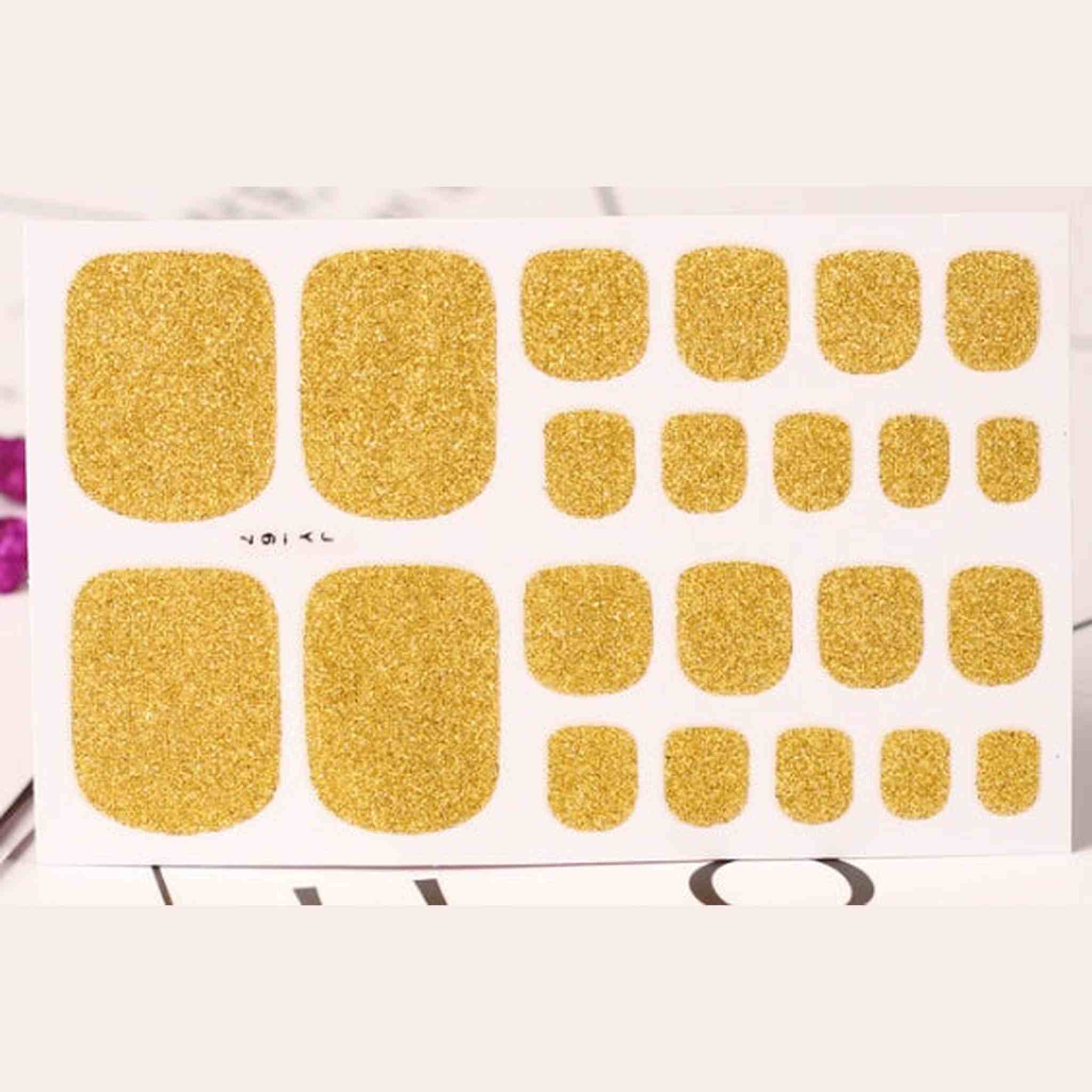 22 Nail Art Stickers Solid Color Green Onion Powder Foot Stickers