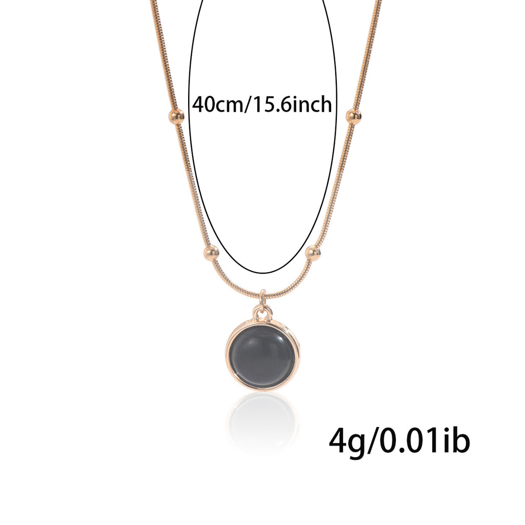 18K Gold-Plated Mood Necklace – Color-Shifting Resin Pendant, Hypoallergenic Stainless Steel Minimalist Jewelry for Women