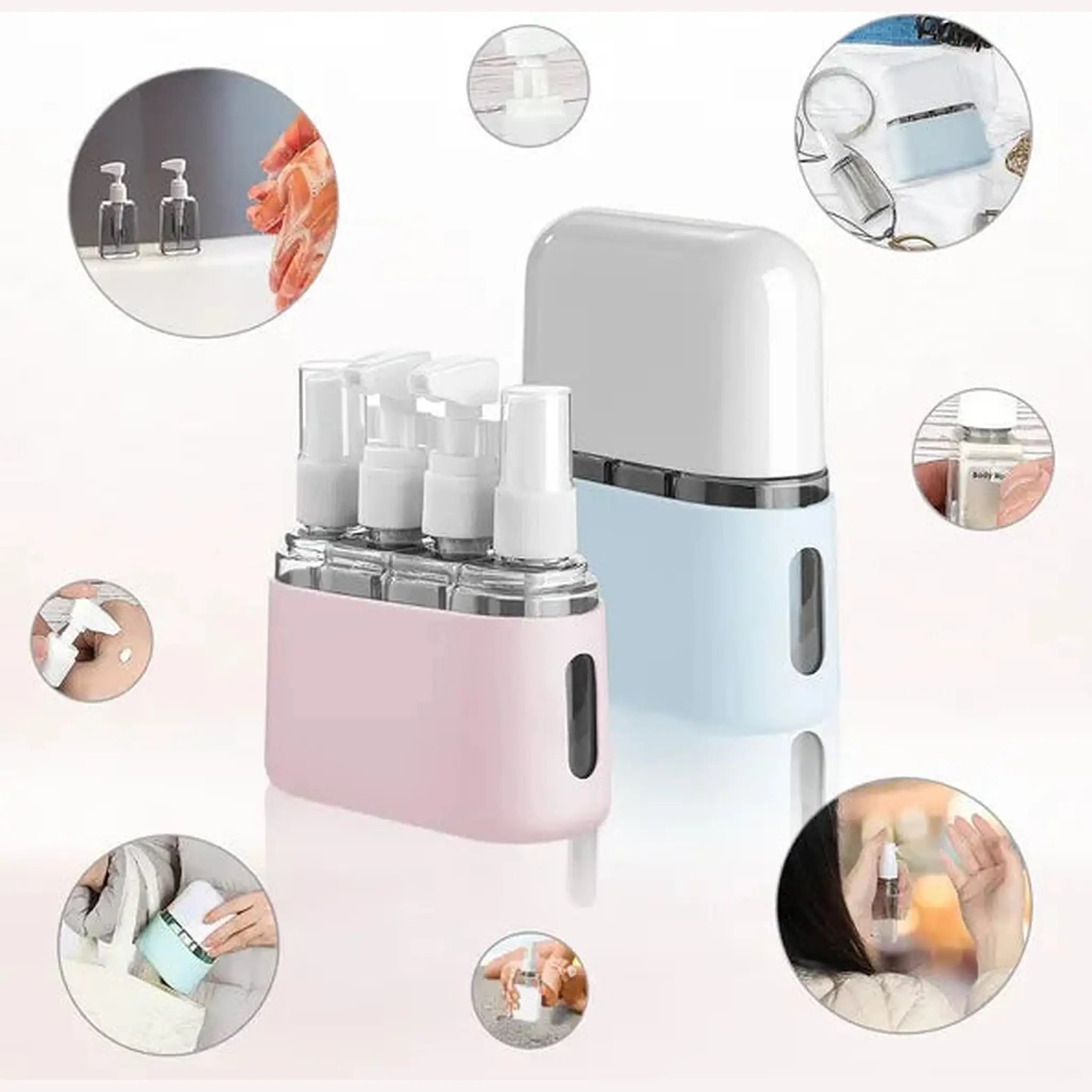 8-Pack Travel Bottle Set – TSA Approved Travel Size Containers for Shampoo, Lotion & Cosmetics