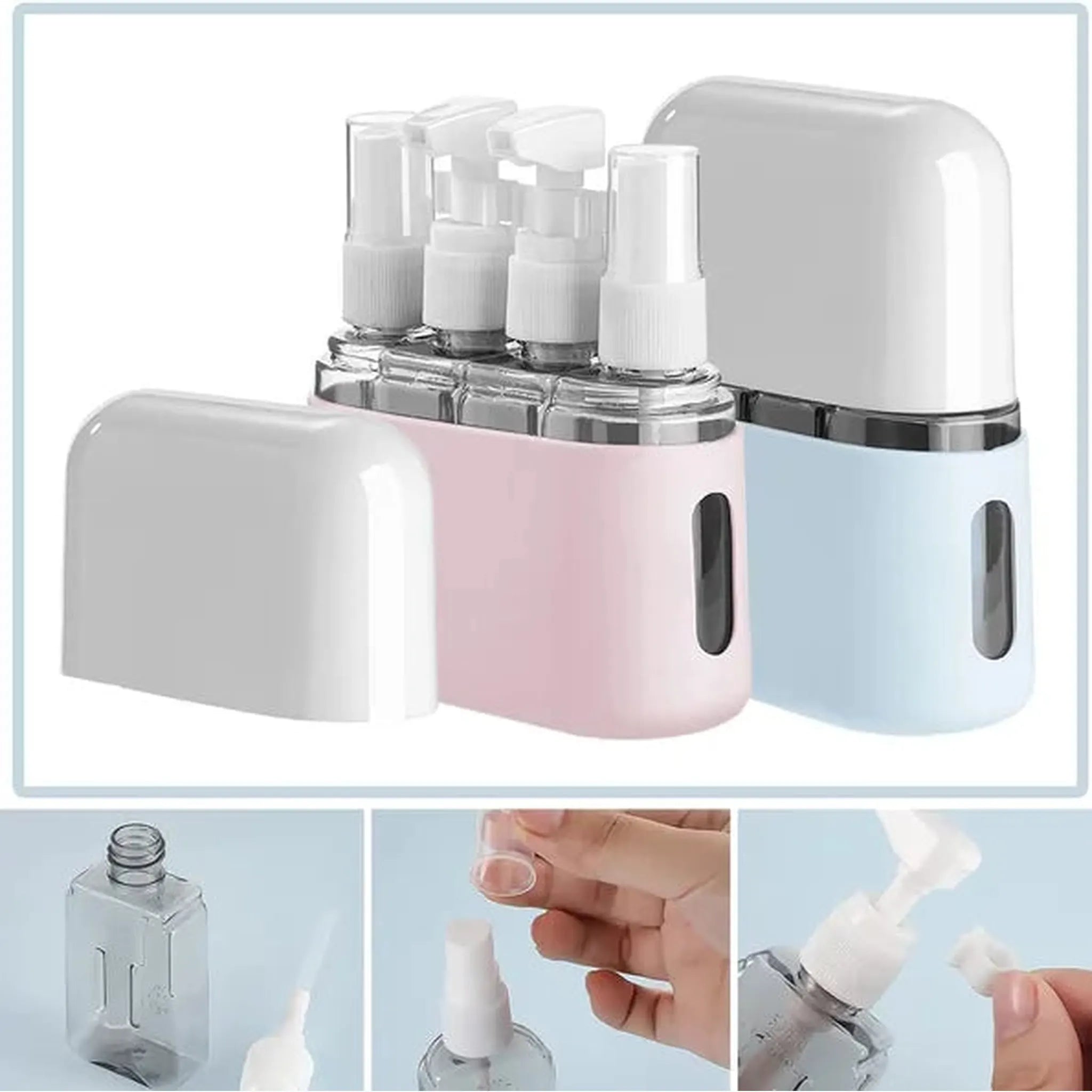 8-Pack Travel Bottle Set – TSA Approved Travel Size Containers for Shampoo, Lotion & Cosmetics