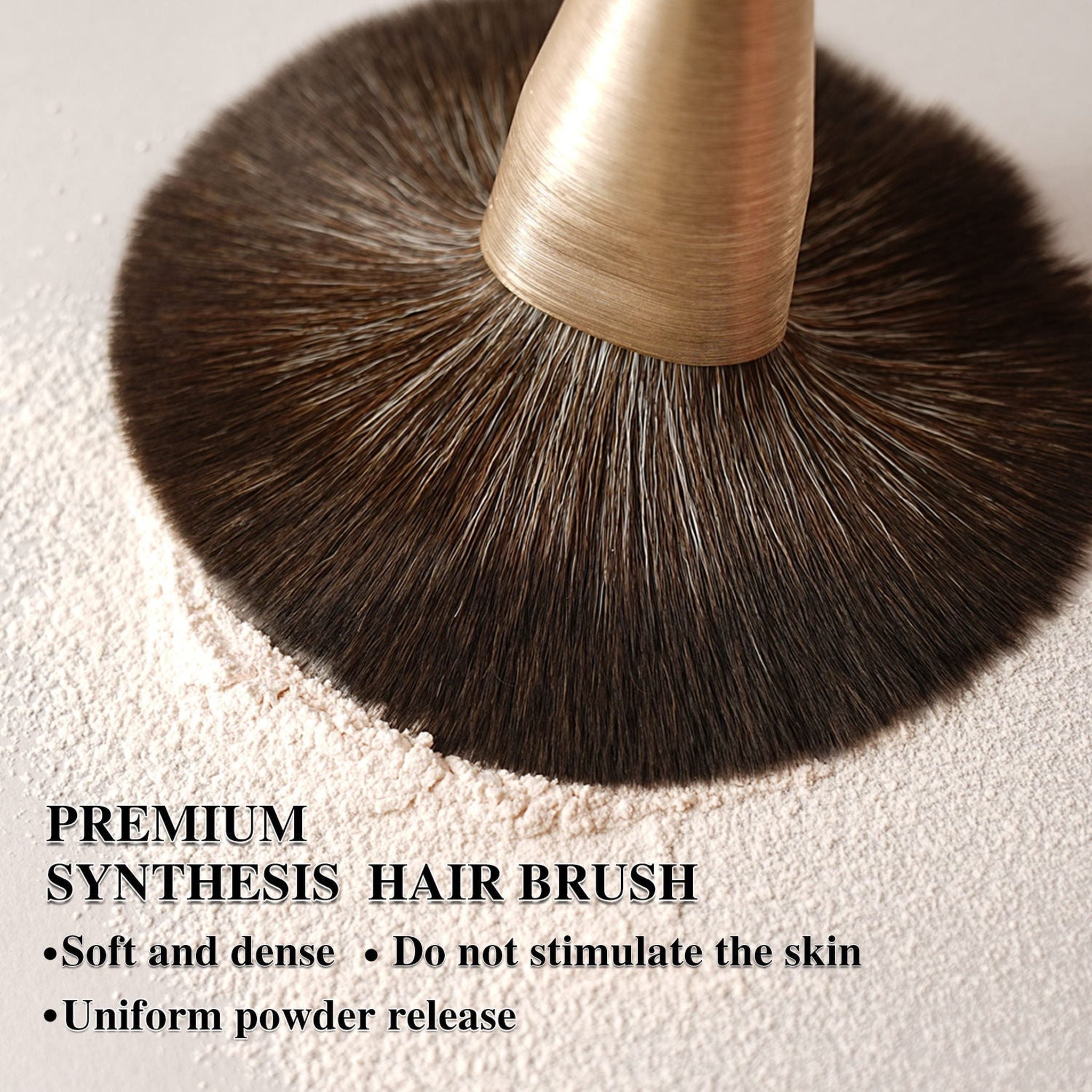 Baili 10-Piece Rose Gold Makeup Brush Set – Vegan Synthetic Hair Luxury Brushes + Storage Tubet