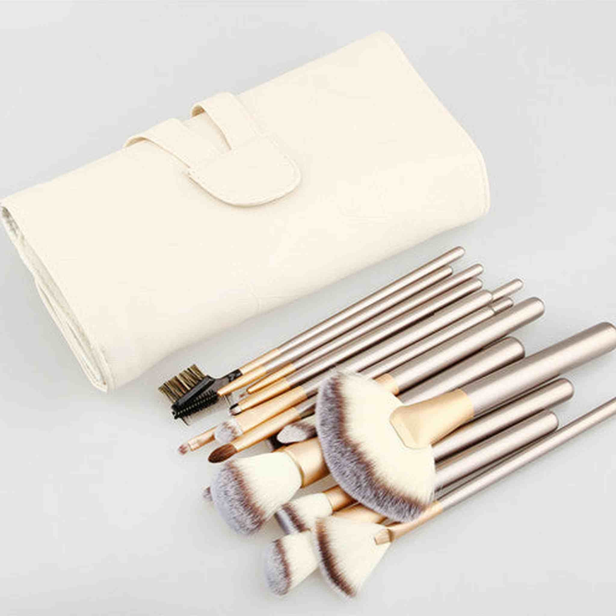 Spot Detonating 121824, White Make-up, White Make-up Brush, 24 Make-up And Brush Suits For Portable Beauty And Makeup Tools