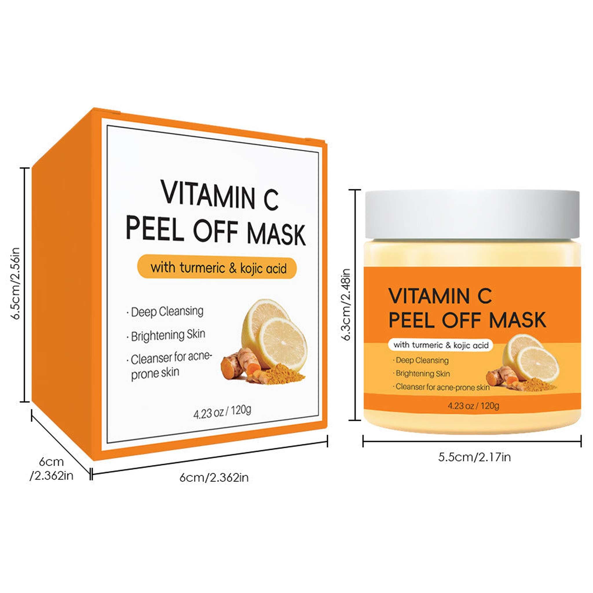 Ginger Kojic Acid Turmeric Face Mask – Brightening VC Mask for Dark Spots, Hyperpigmentation, Acne Scars & Glowing Skin