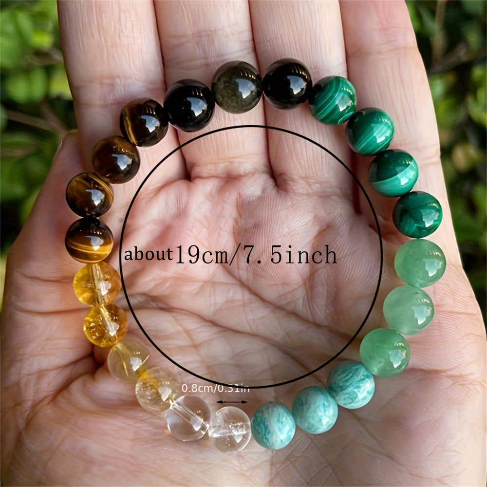 Universal Natural Stone Bracelet – Citrine, Aventurine, Malachite Healing Energy Bracelet