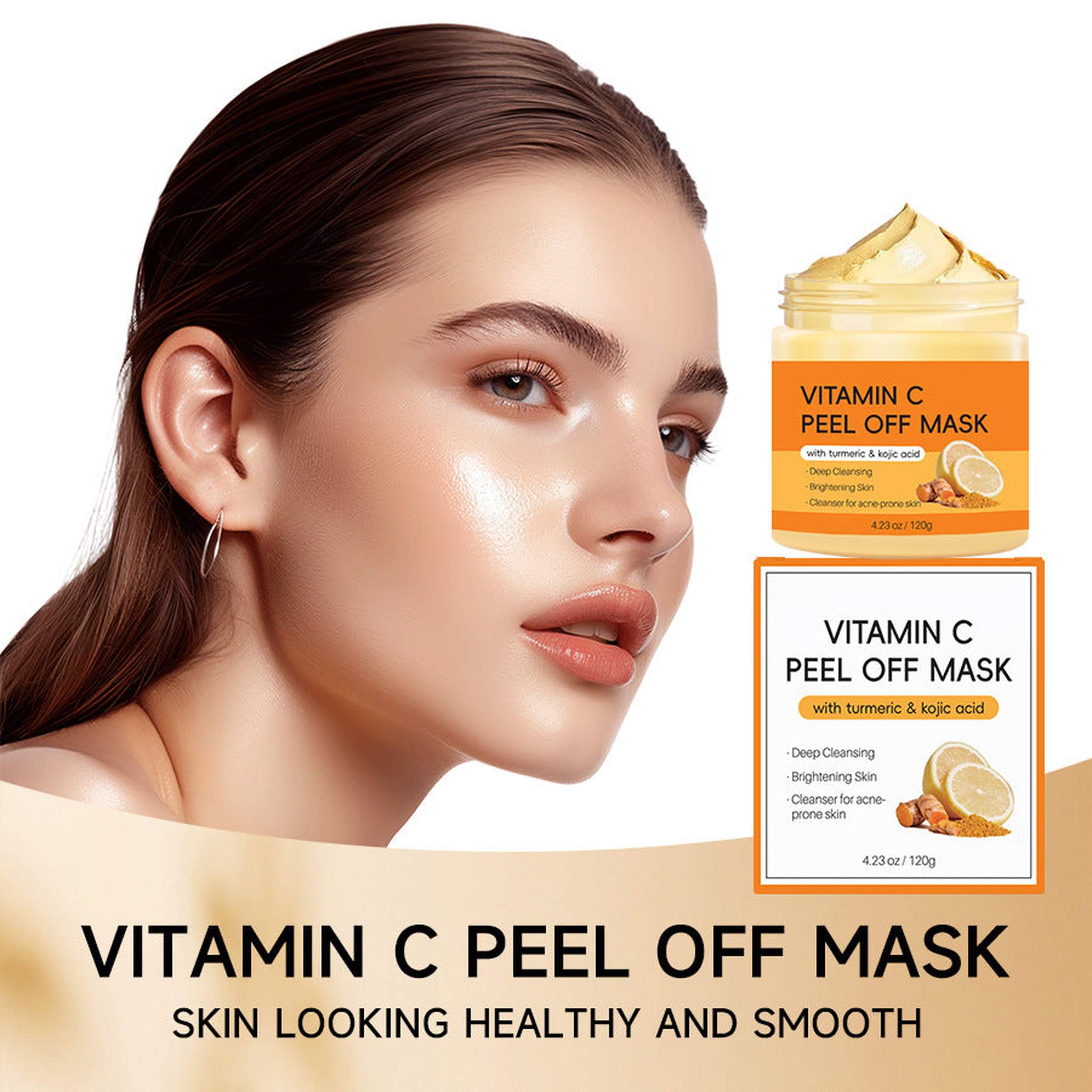 Ginger Kojic Acid Turmeric Face Mask – Brightening VC Mask for Dark Spots, Hyperpigmentation, Acne Scars & Glowing Skin