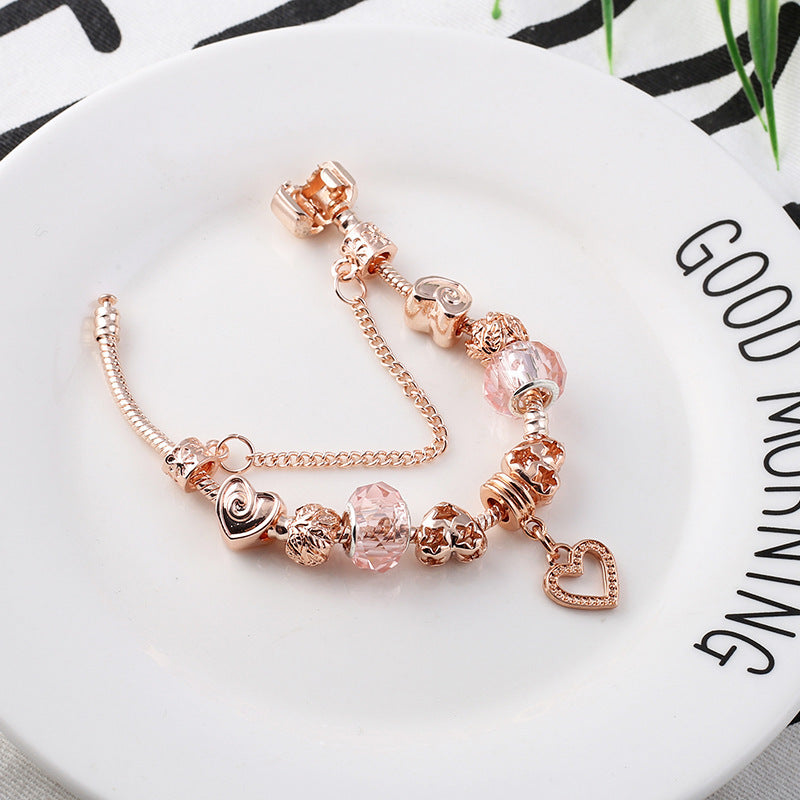 Rose Gold Geometric Bracelet for Women – Trendy Fashion Love Jewelry